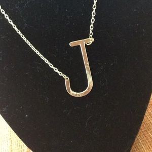 Letter J Necklace.   NEW